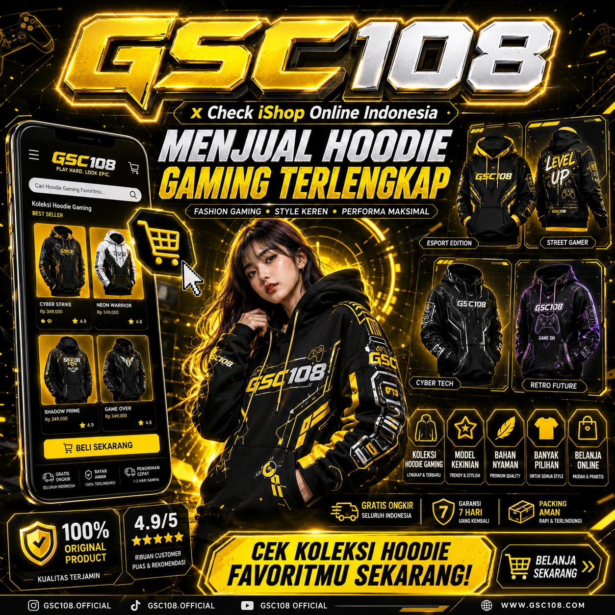 GSC108 x Check iShop Online Indonesia Menjual Hoodie Gaming Terlengkap